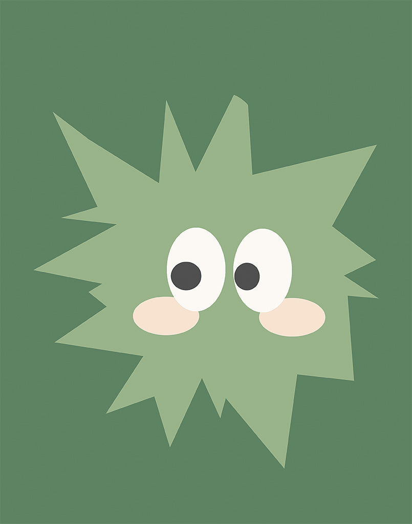 Green spiky blob Wall Art