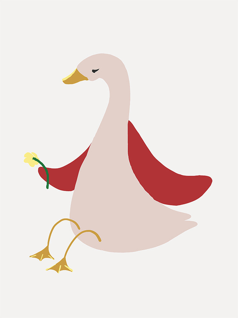 Duck holding flower Wall Art