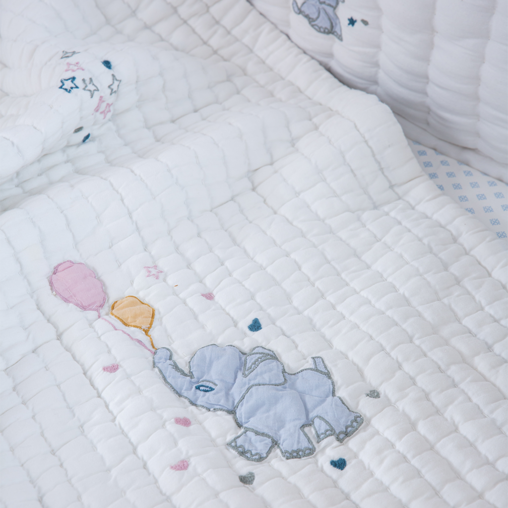 Baby Bedding Set - Little Tuskers - Blue