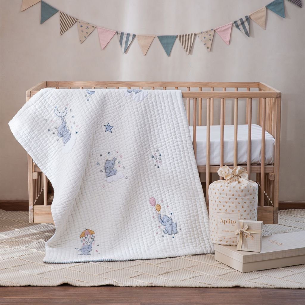 Baby Bedding Set - Little Tuskers - Blue