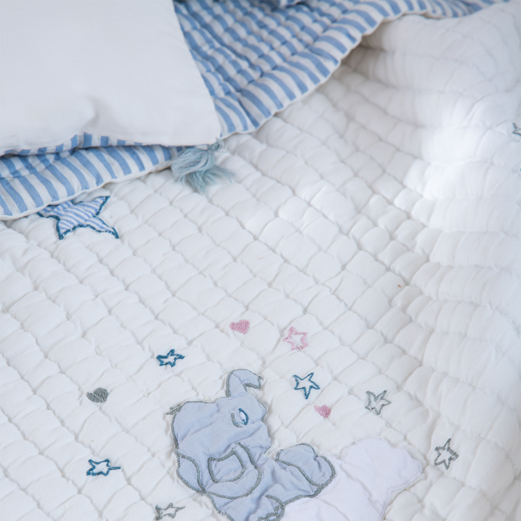 Baby Bedding Set - Little Tuskers - Blue