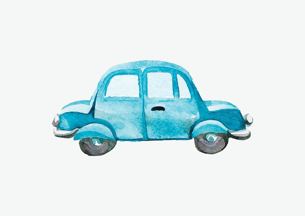 Car blue Wall Art