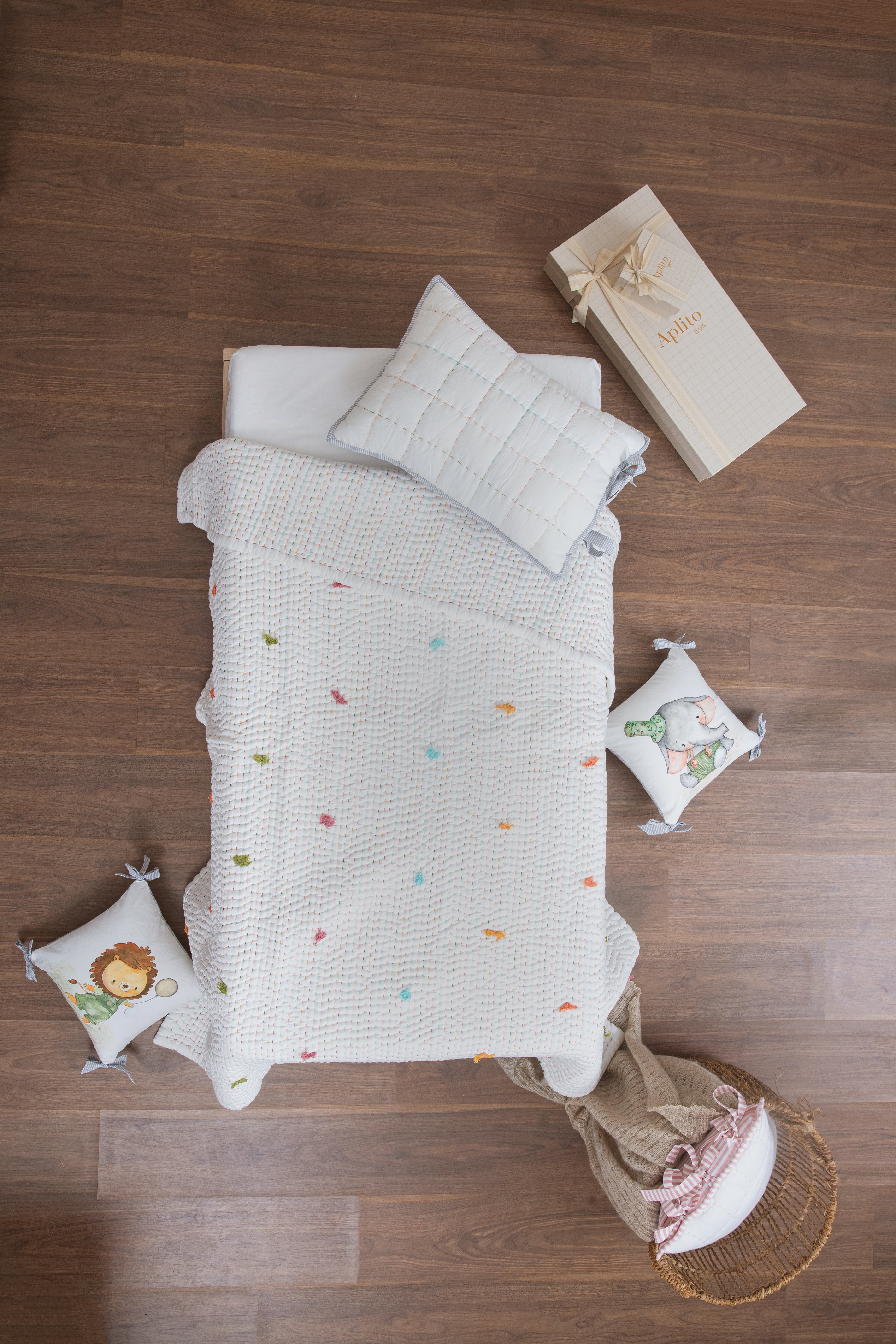 Toddler Blanket Set - Lion Heart| Set of 3 | Ivory