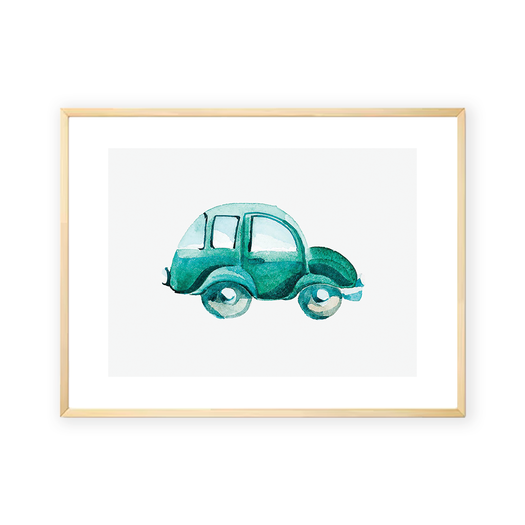 Car teal Wall Art