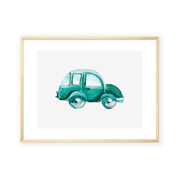 Car teal Wall Art