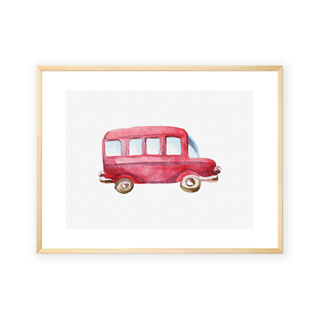 Red Van Wall Art