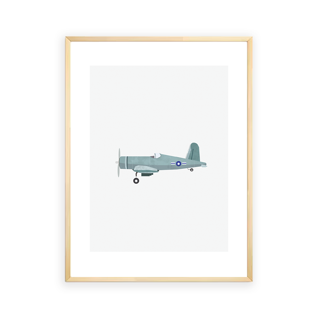 Plane gray Wall Art