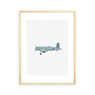 Plane gray Wall Art