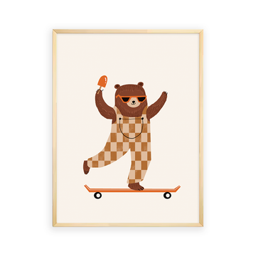 Bear on skateboard Wall Art