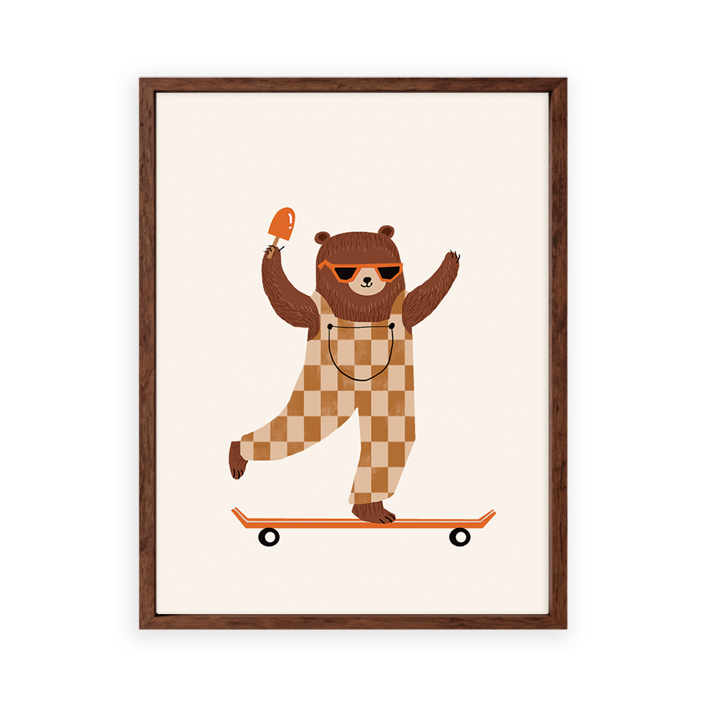 Bear on skateboard Wall Art