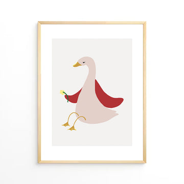 Duck holding flower Wall Art