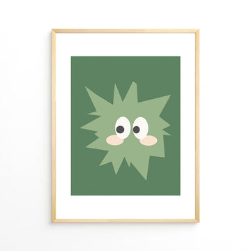 Green spiky blob Wall Art