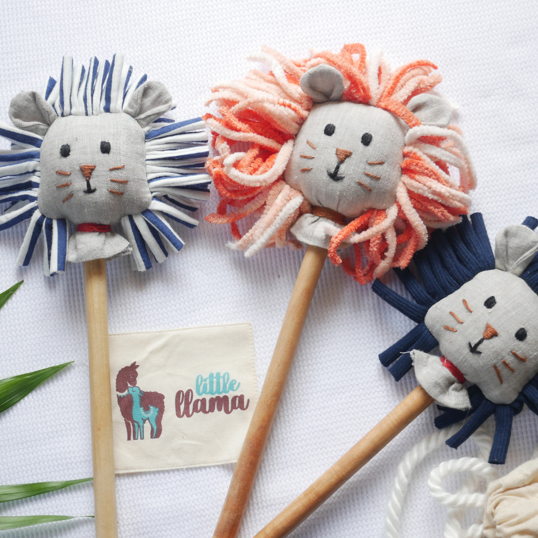 Lion with wool mane on Stick