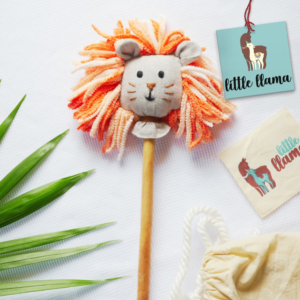 Lion with wool mane on Stick