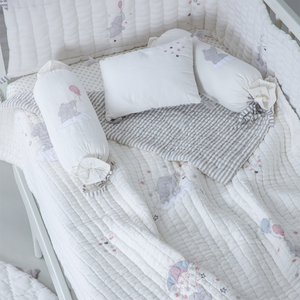 Baby Bedding Set - Little Tuskers - Grey