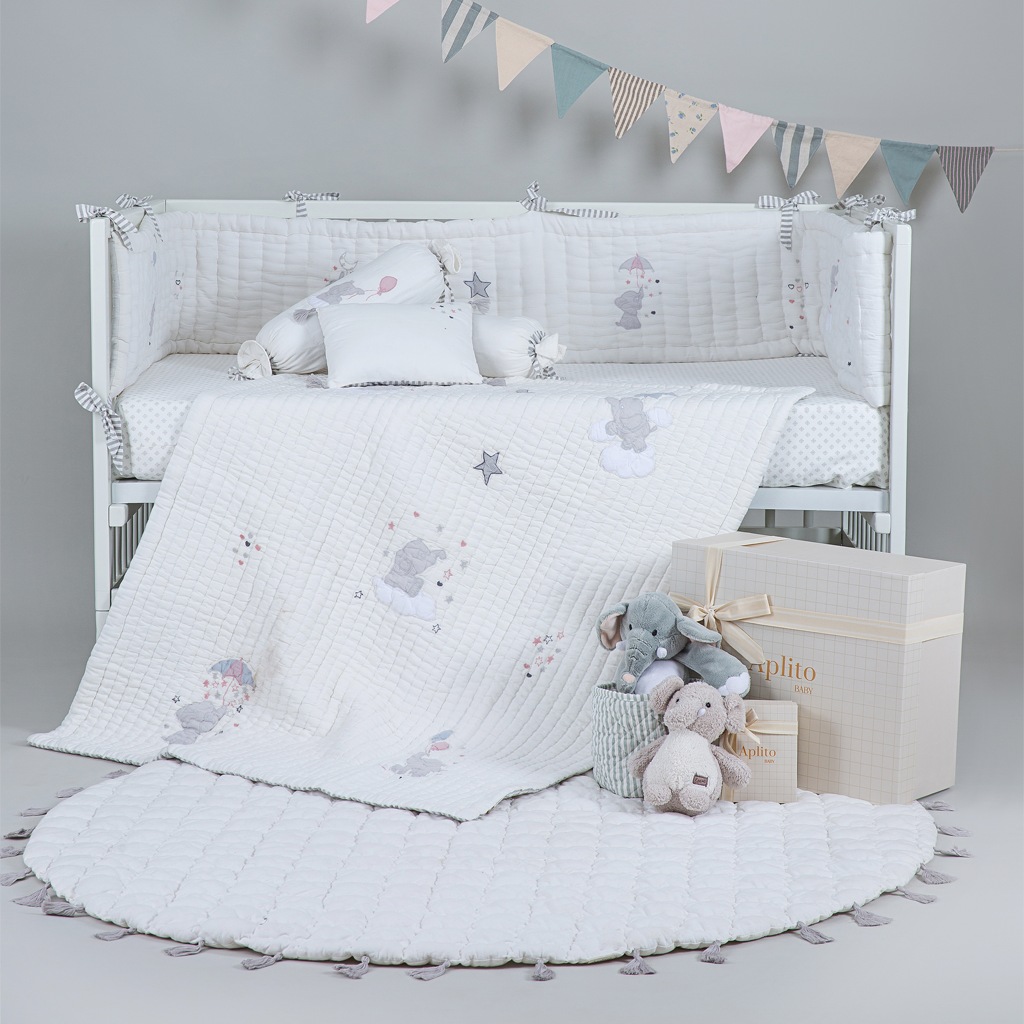Baby Bedding Set - Little Tuskers - Blue