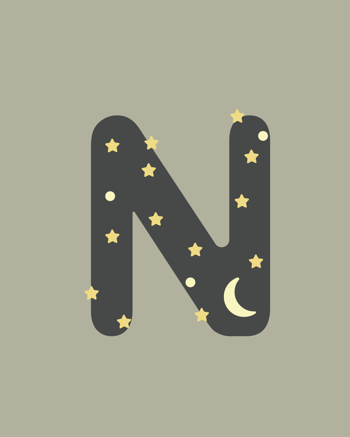 Alphabet Wall Art - Letter N