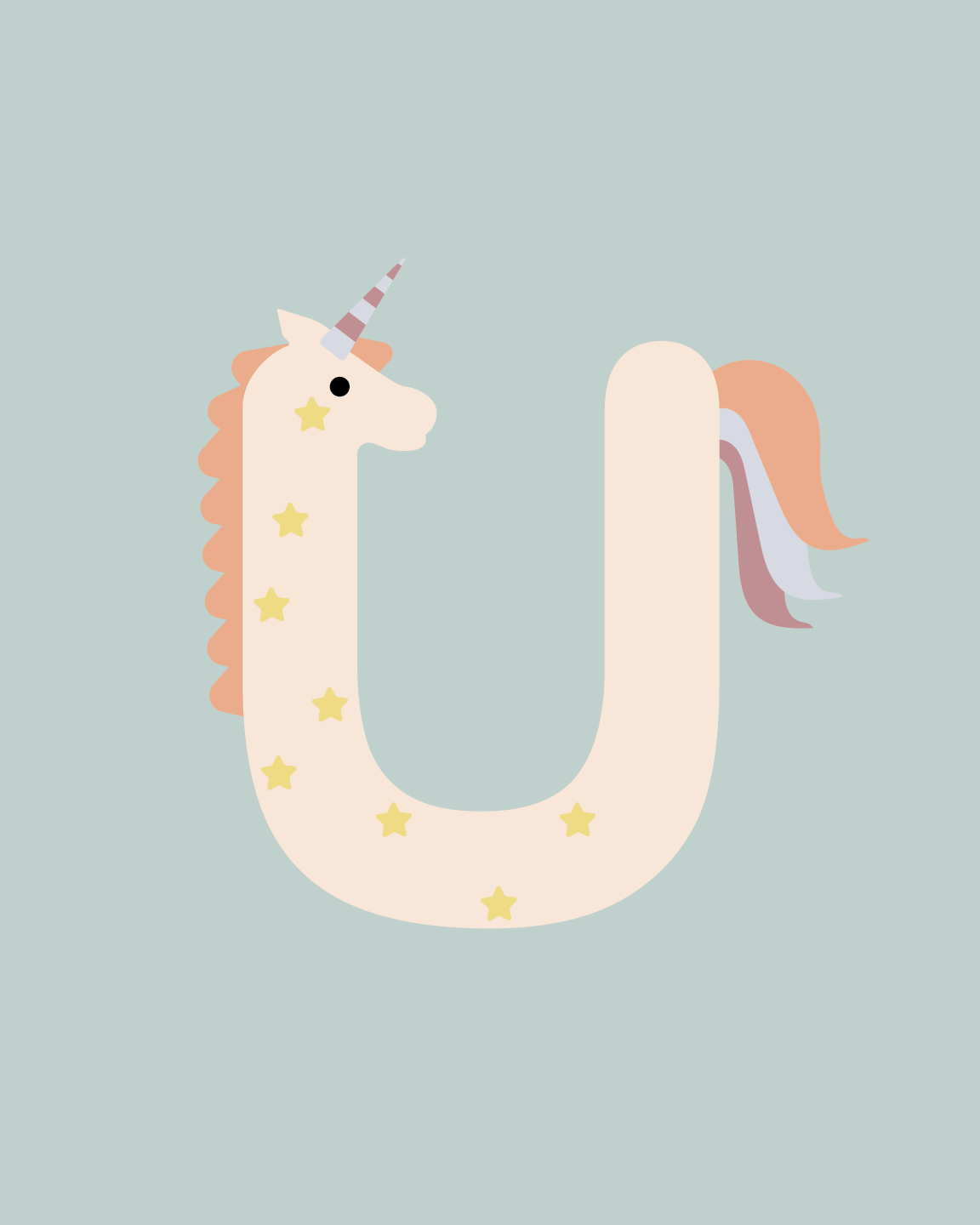 Alphabet Wall Art - Letter U