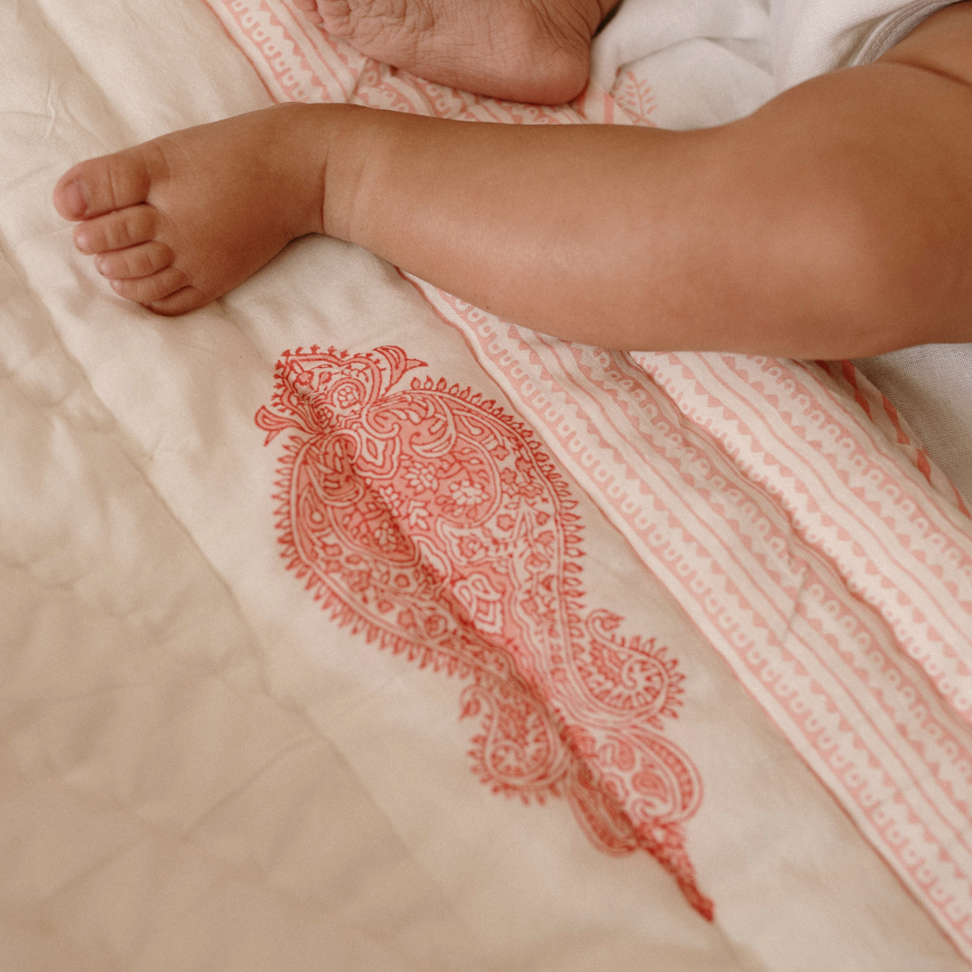 Orchid Block Printed Kids Quilt (3+ Years)