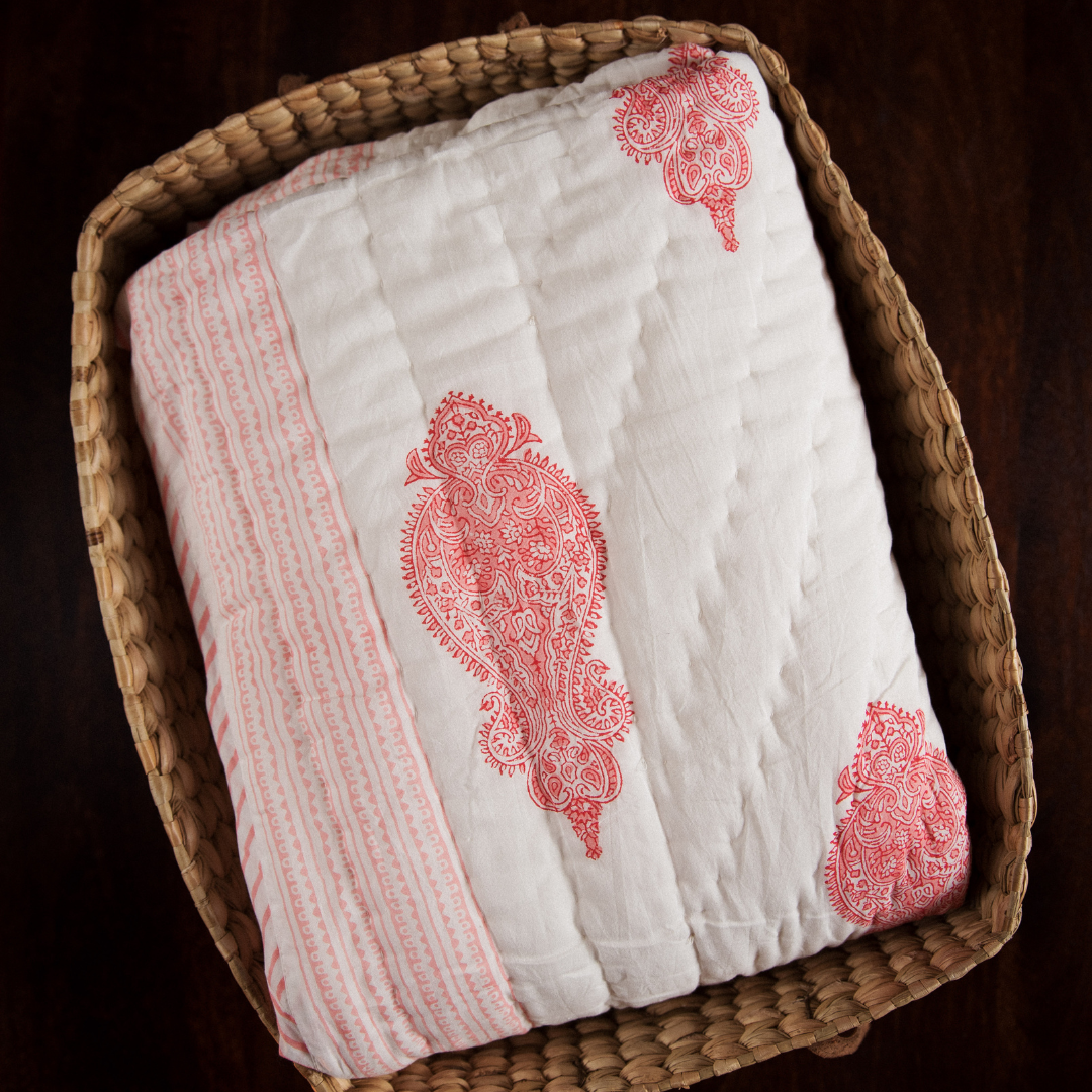 Orchid Block Printed Kids Quilt (3+ Years)