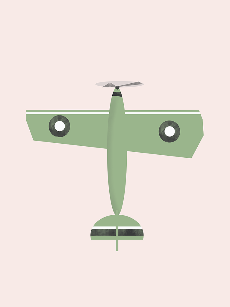 Plane green Wall Art