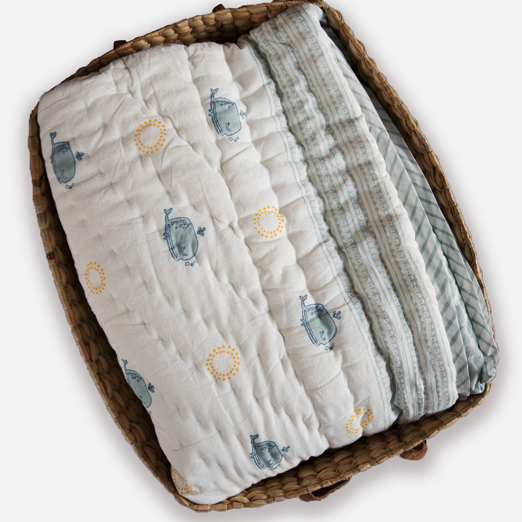 Moana Block Printed Baby Quilt (0-3 Years)