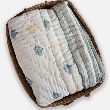 Moana Block Printed Baby Quilt (0-3 Years)
