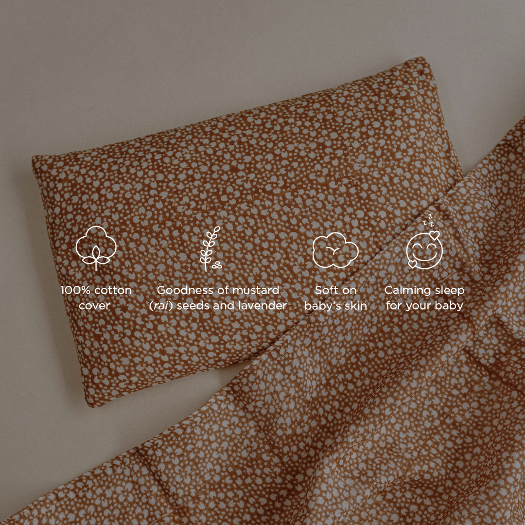 Head-shaping Mustard Rai Pillow - Garden - with 2 Pillow covers