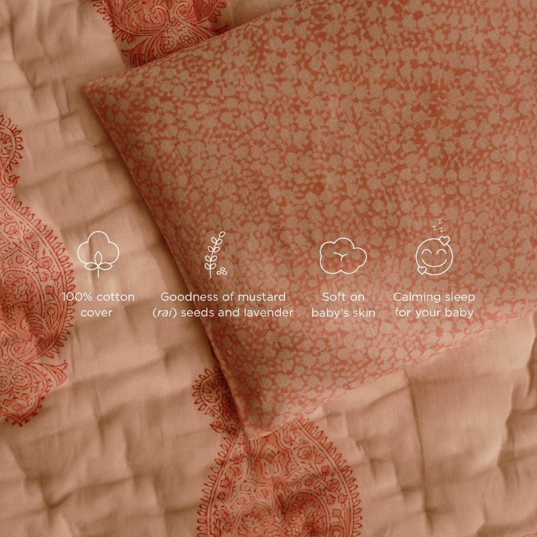 Head-shaping Mustard Rai Pillow - Orchid