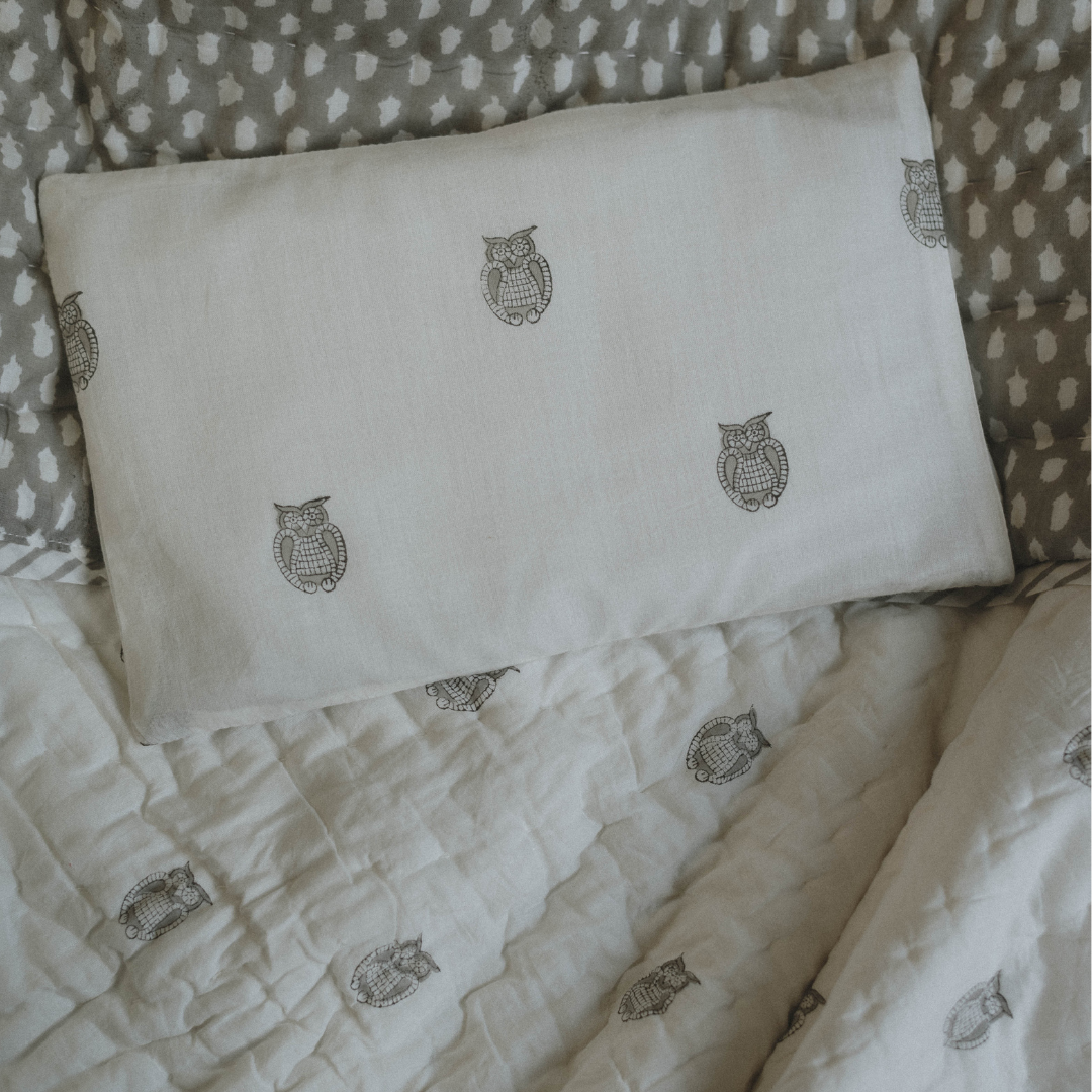 Head-shaping Mustard Rai Pillow - Owl