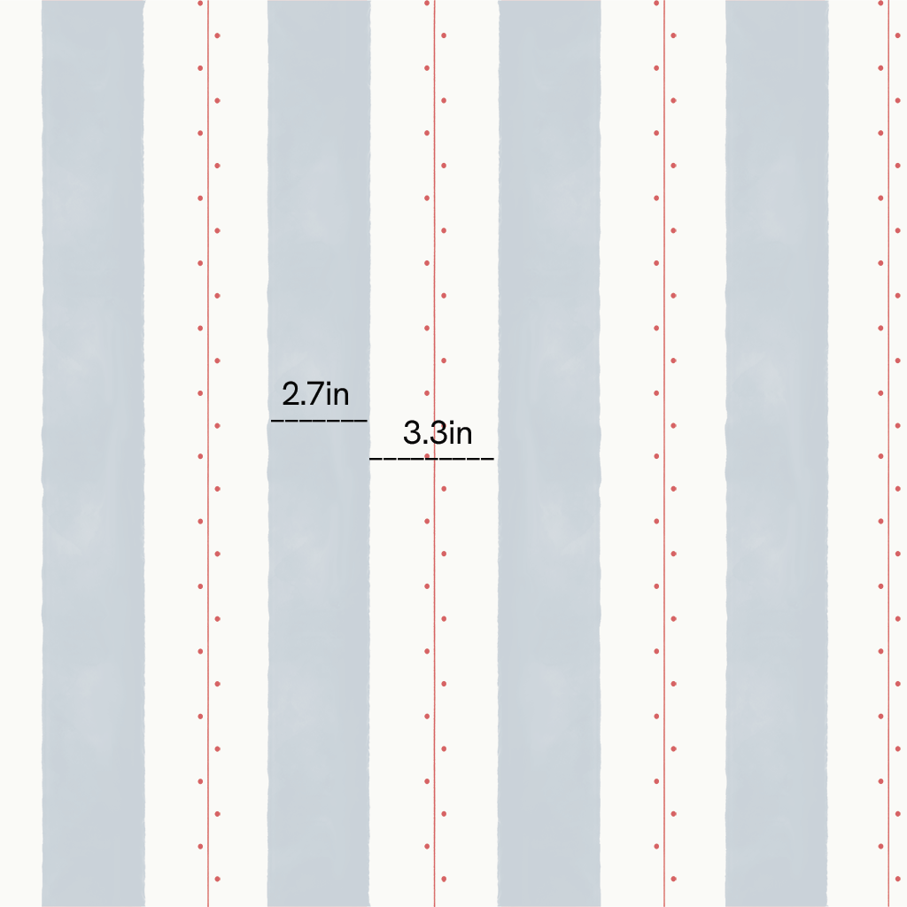 Stripes with red dots Wallpaper