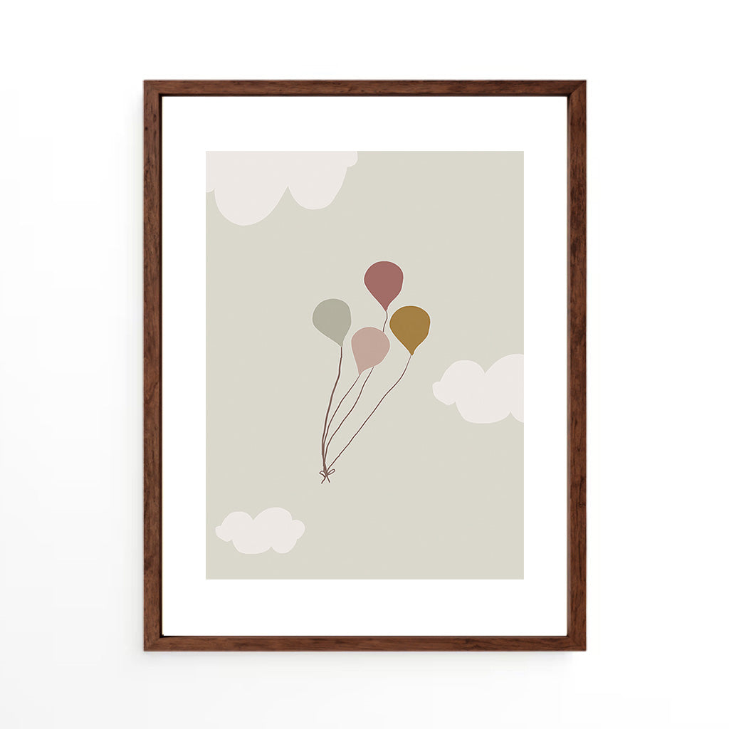 Balloon and clouds Wall Art