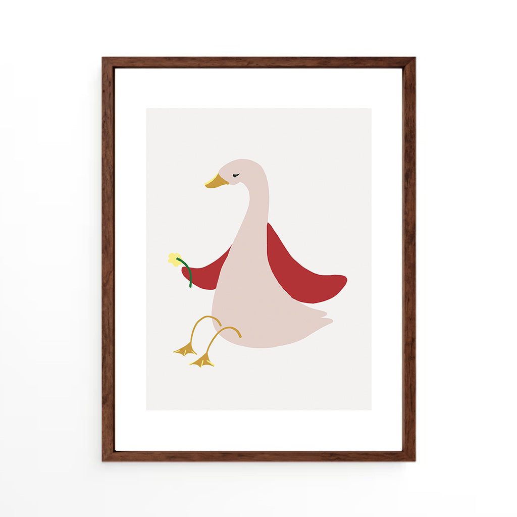 Duck holding flower Wall Art