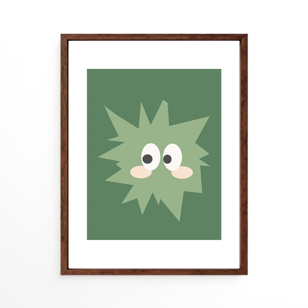 Green spiky blob Wall Art